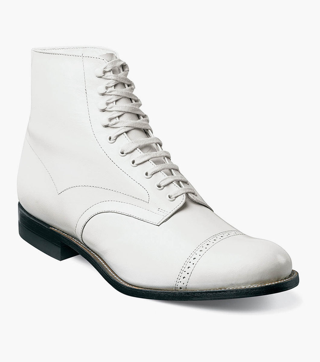 Stacy Adams Madison Cap Toe Boot Men’s Dress Shoes - White