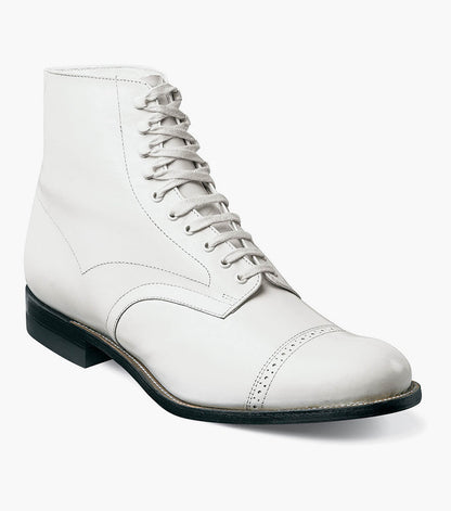 Stacy Adams Madison Cap Toe Boot Men’s Dress Shoes - White