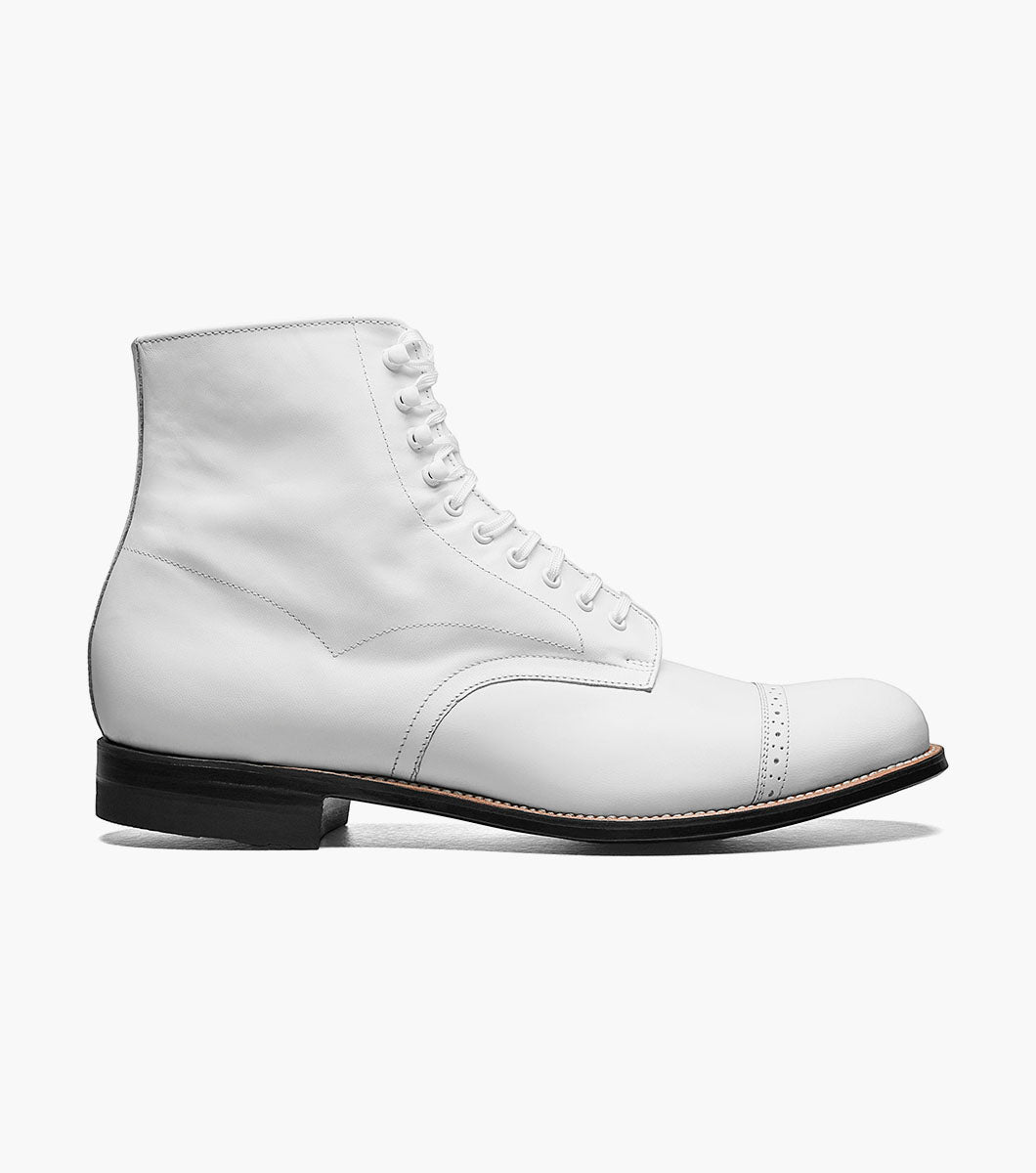 Stacy Adams Madison Cap Toe Boot Men’s Dress Shoes - White