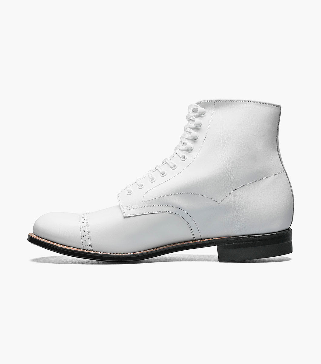 Stacy Adams Madison Cap Toe Boot Men’s Dress Shoes - White
