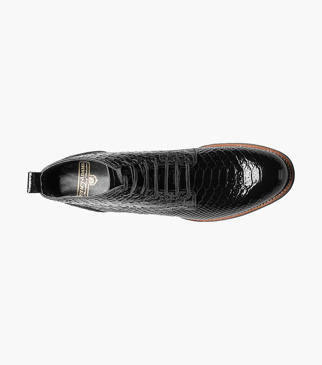 Stacy Adams Madison Anaconda Plain Toe Boot Men’s Dress Shoes - Black