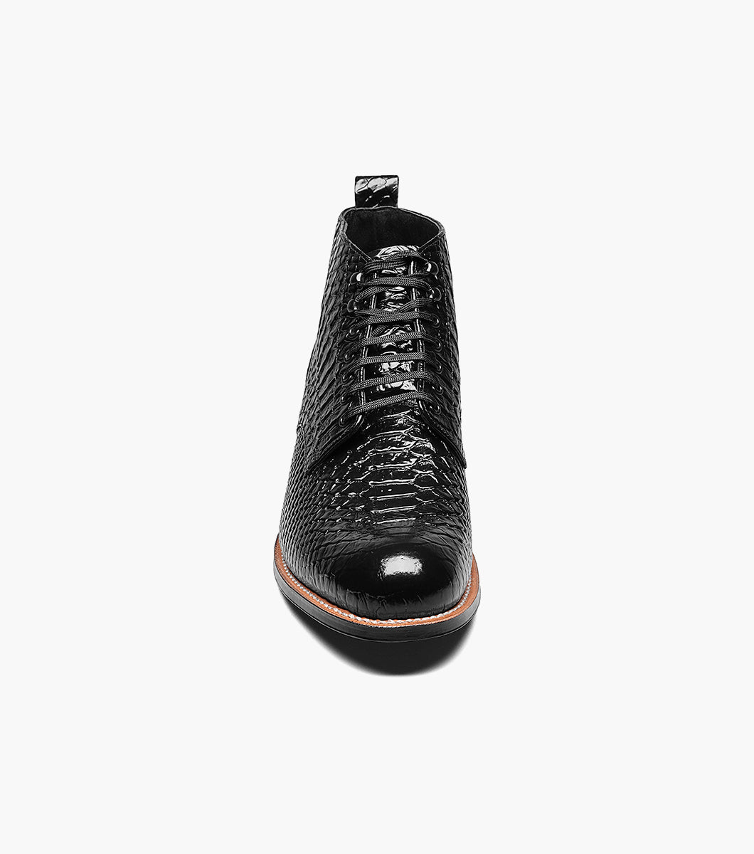 Stacy Adams Madison Anaconda Plain Toe Boot Men’s Dress Shoes - Black