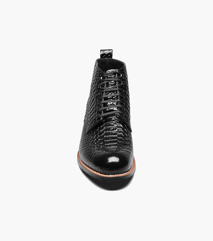 Stacy Adams Madison Anaconda Plain Toe Boot Men’s Dress Shoes - Black
