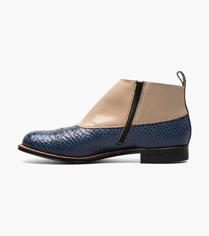 Stacy Adams Madison Spectator Spat Cap Toe Demi Boot Men’s Dress Shoes - Blue Multi
