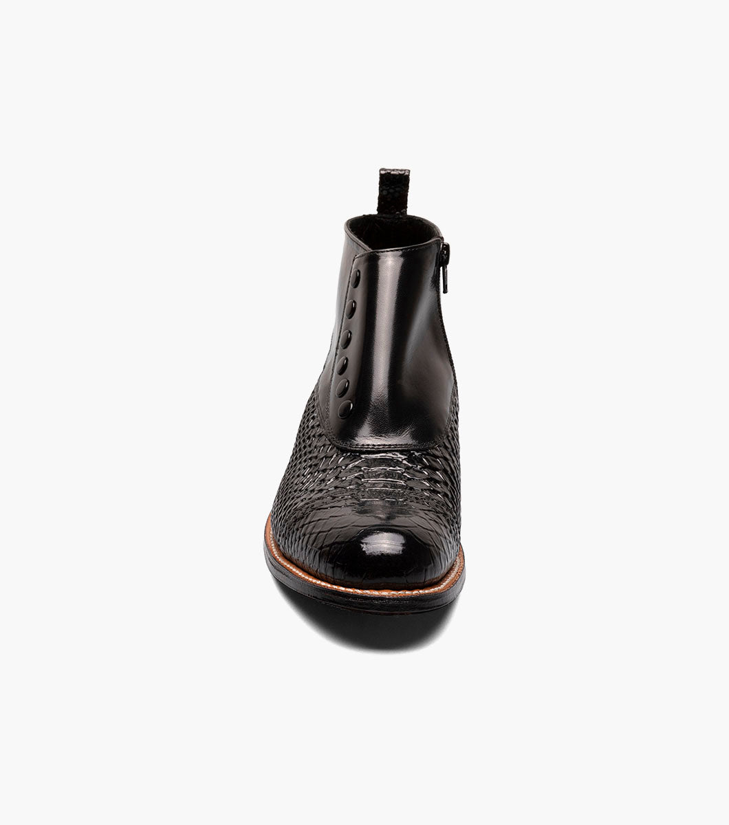 Stacy Adams Madison Spectator Spat Cap Toe Demi Boot Men’s Dress Shoes - Black