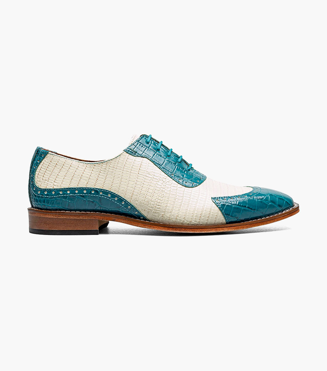 Stacy Adams Tarango Modified Cap Toe Oxford Men’s Dress Shoes - Teal Multi