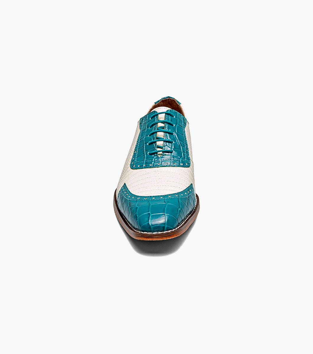 Stacy Adams Tarango Modified Cap Toe Oxford Men’s Dress Shoes - Teal Multi