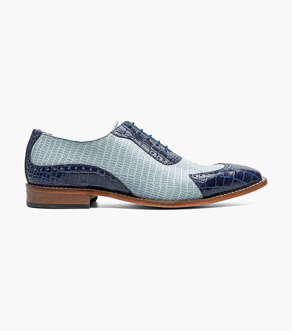 Stacy Adams Tarango Modified Cap Toe Oxford Men’s Dress Shoes - Dark Blue Multi