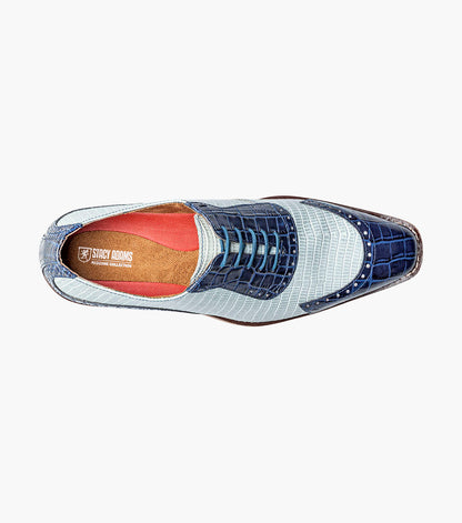 Stacy Adams Tarango Modified Cap Toe Oxford Men’s Dress Shoes - Dark Blue Multi