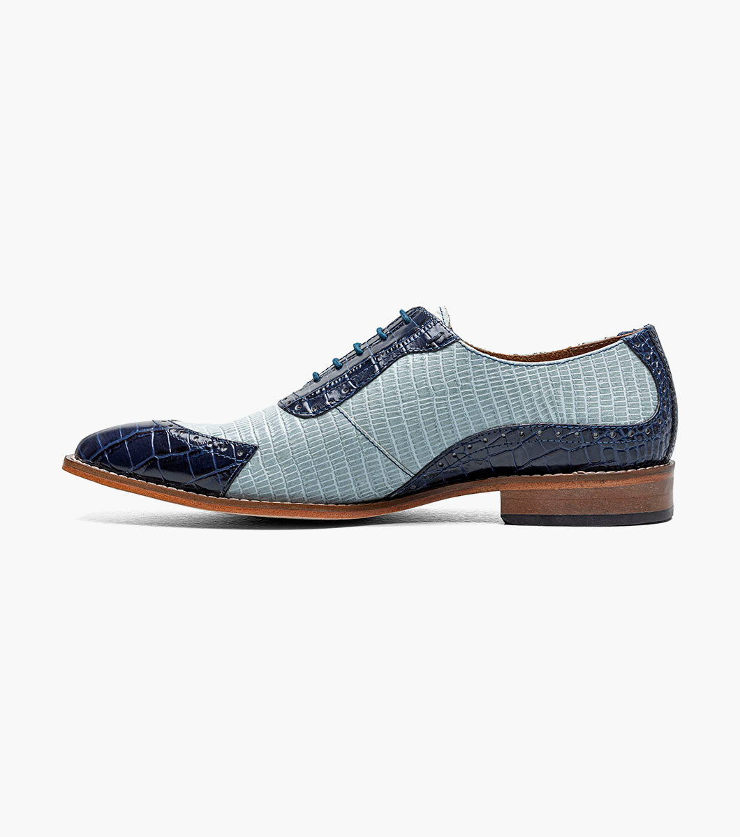 Stacy Adams Tarango Modified Cap Toe Oxford Men’s Dress Shoes - Dark Blue Multi