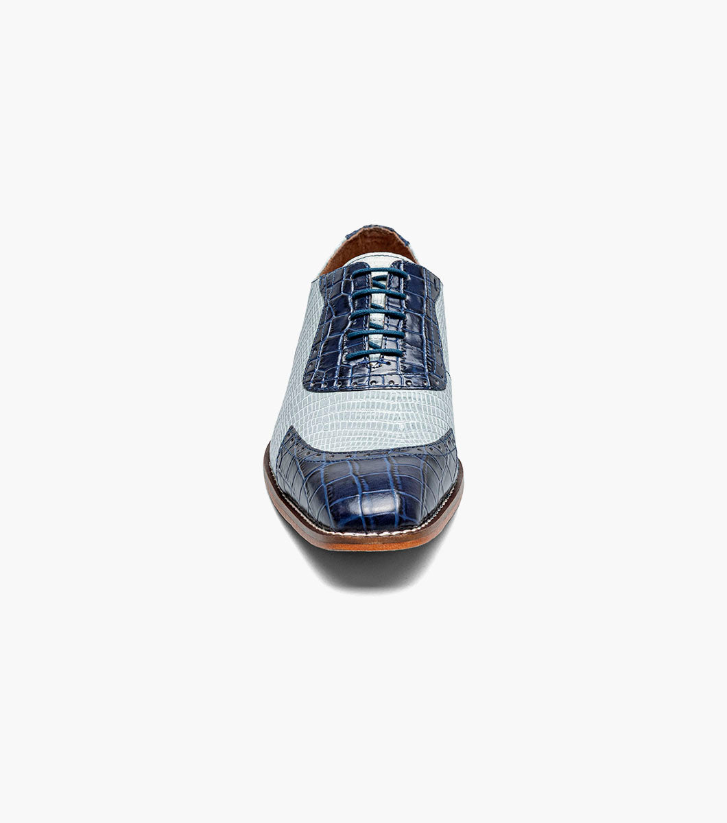 Stacy Adams Tarango Modified Cap Toe Oxford Men’s Dress Shoes - Dark Blue Multi