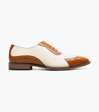 Stacy Adams Tarango Modified Cap Toe Oxford Men’s Dress Shoes - Tan Multi