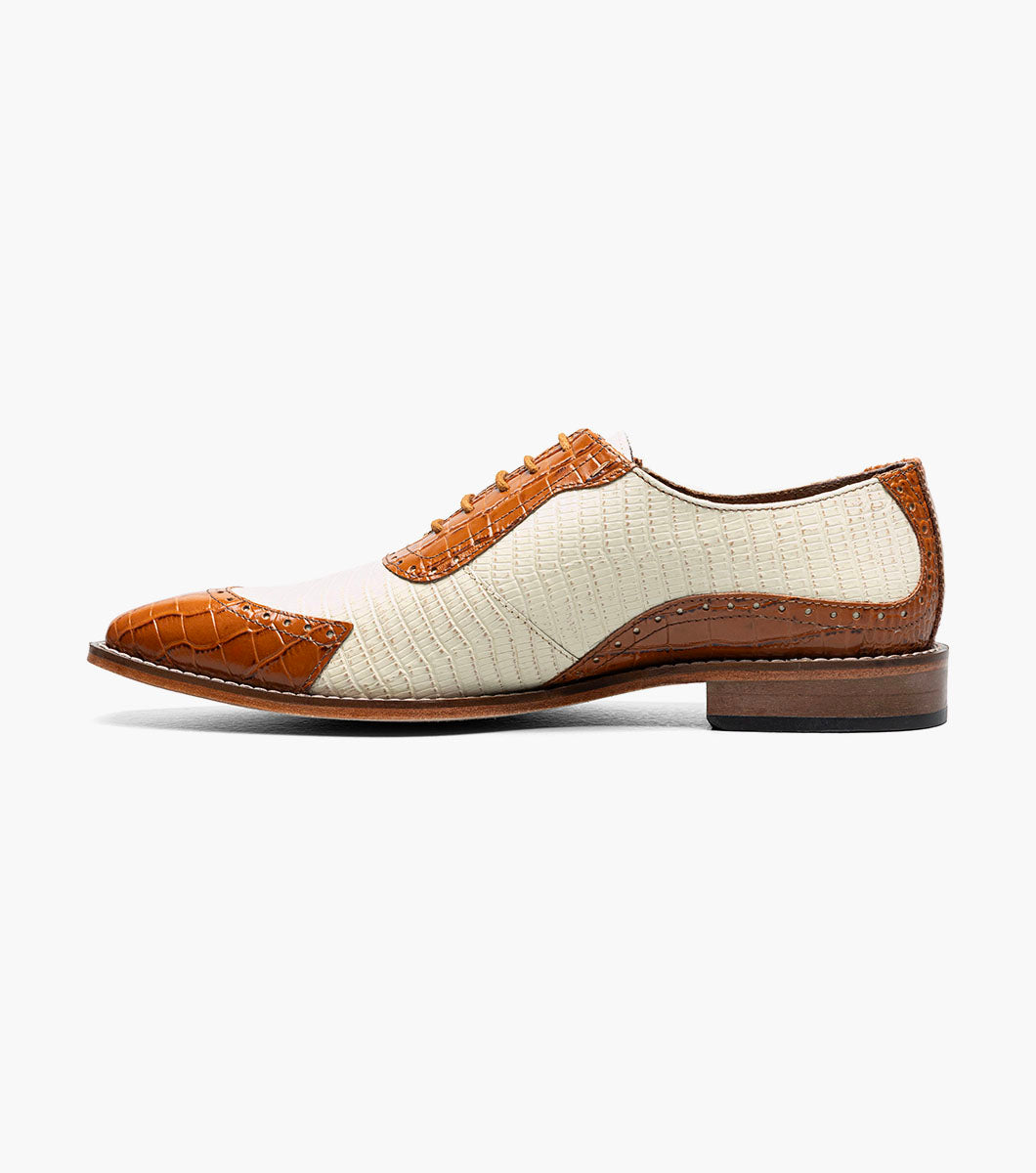 Stacy Adams Tarango Modified Cap Toe Oxford Men’s Dress Shoes - Tan Multi