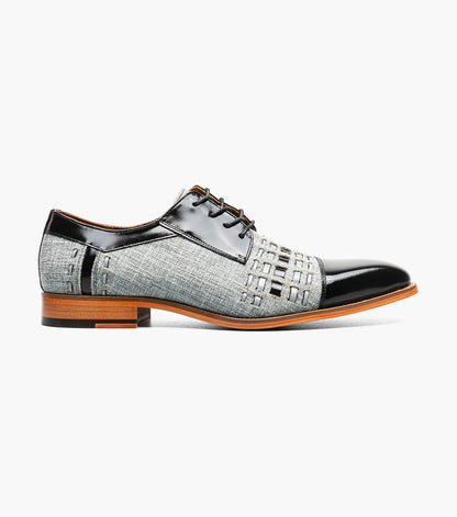 Stacy Adams Halstead Cap Toe Oxford Men’s Dress Shoes - Black/Gray