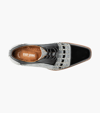 Stacy Adams Halstead Cap Toe Oxford Men’s Dress Shoes - Black/Gray