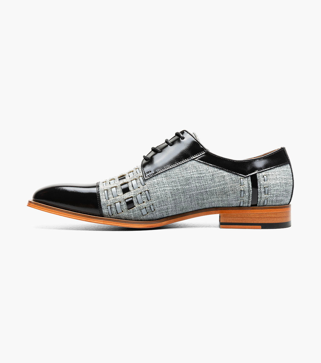Stacy Adams Halstead Cap Toe Oxford Men’s Dress Shoes - Black/Gray