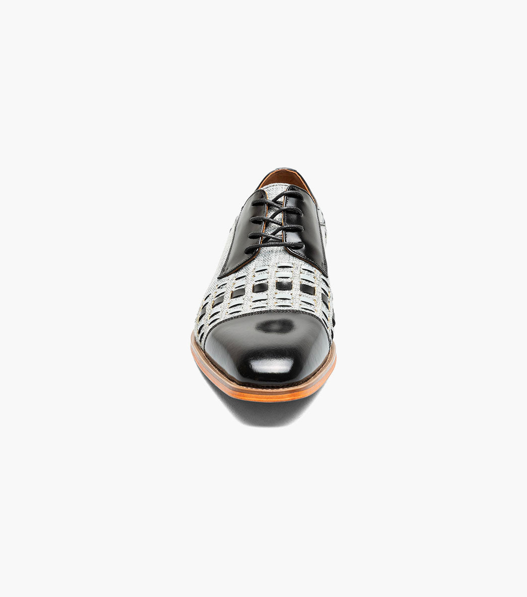 Stacy Adams Halstead Cap Toe Oxford Men’s Dress Shoes - Black/Gray
