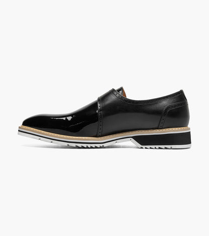 Stacy Adams Bartram Plain Toe Monk Strap Clearance Men’s Shoes - Black