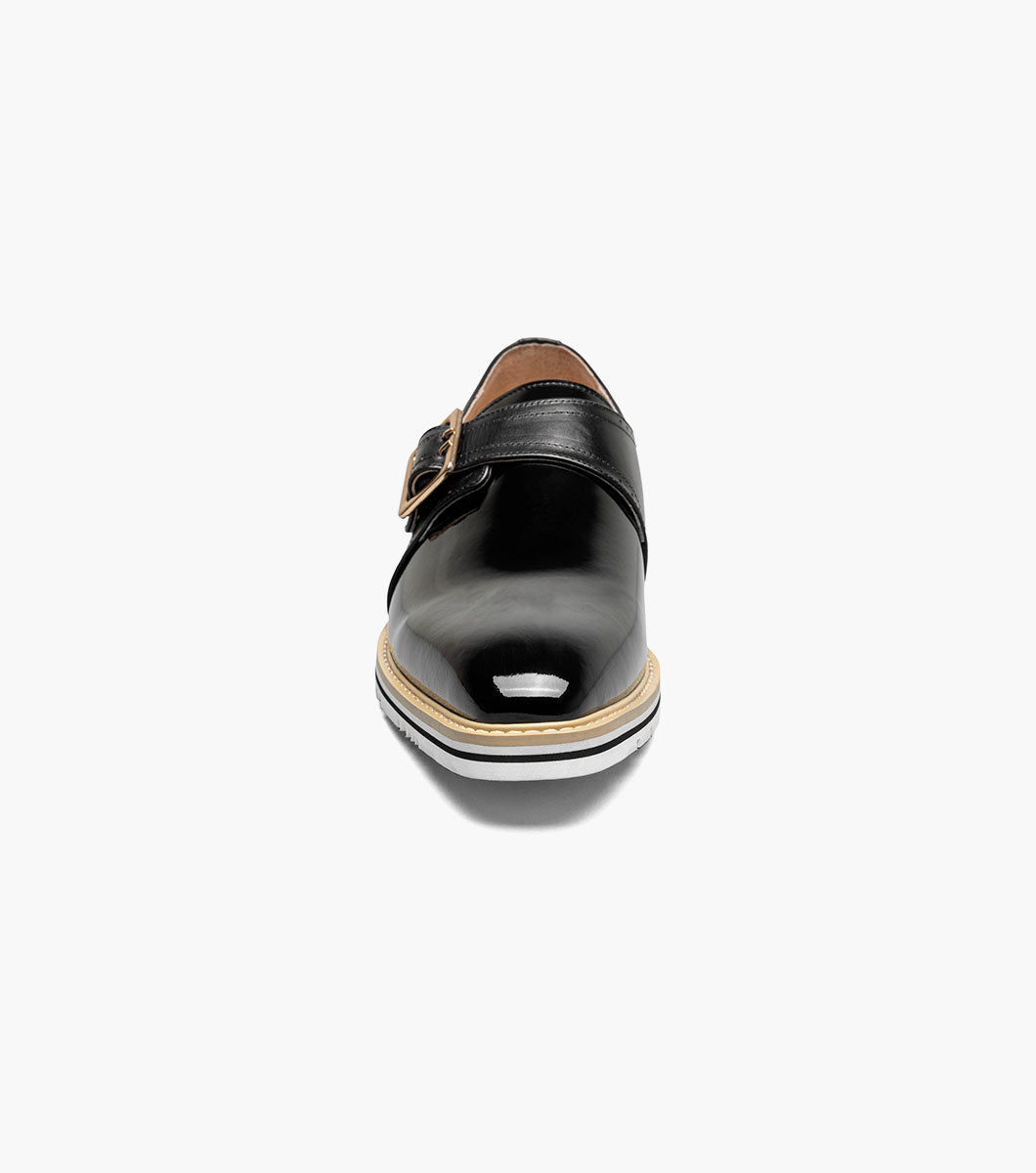 Stacy Adams Bartram Plain Toe Monk Strap Clearance Men’s Shoes - Black