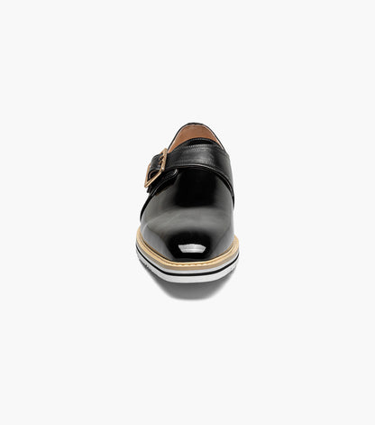 Stacy Adams Bartram Plain Toe Monk Strap Clearance Men’s Shoes - Black
