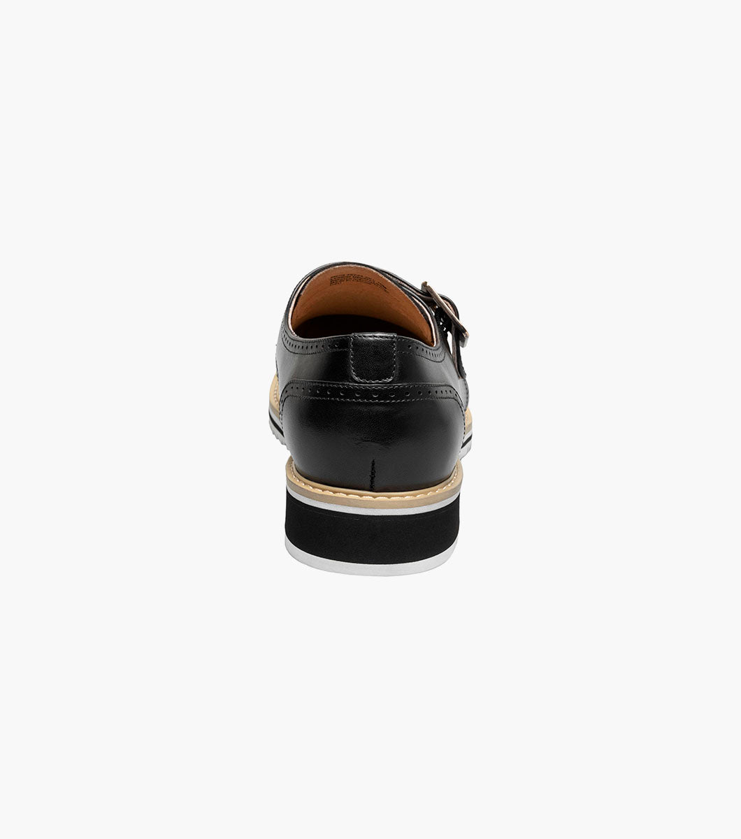 Stacy Adams Bartram Plain Toe Monk Strap Clearance Men’s Shoes - Black