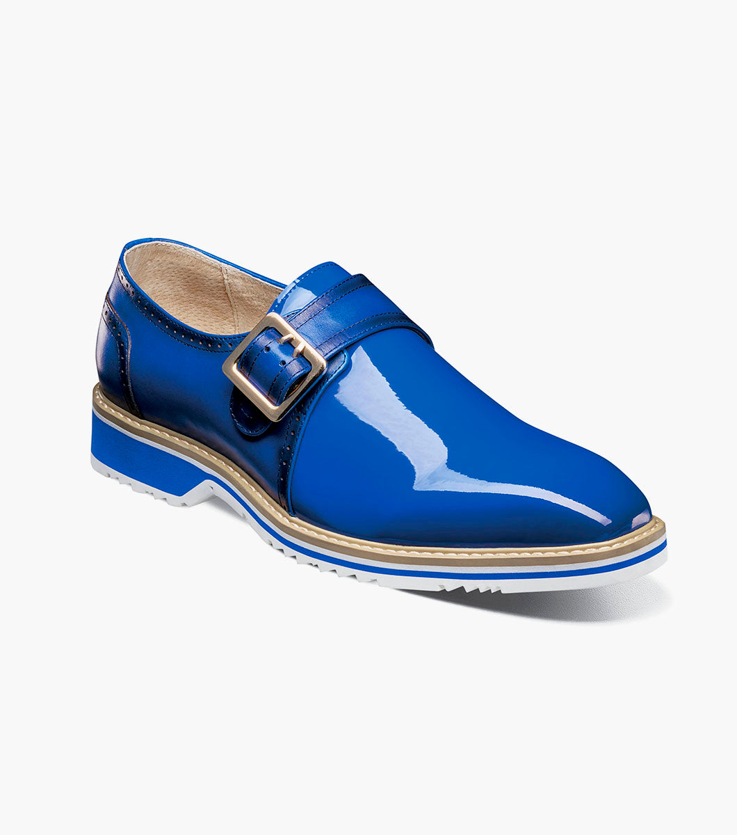Stacy Adams Bartram Plain Toe Monk Strap Clearance Men’s Shoes - Blue