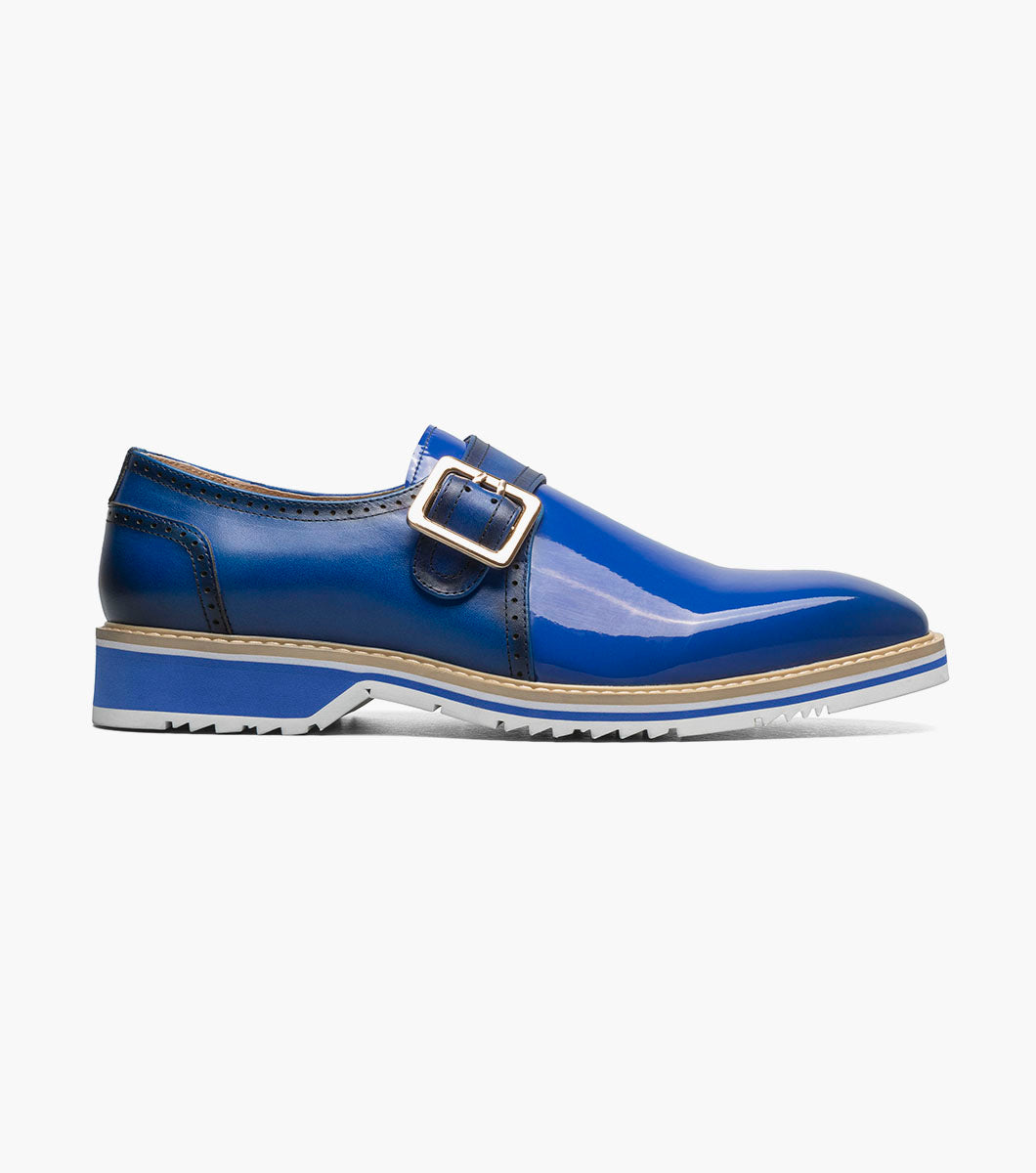 Stacy Adams Bartram Plain Toe Monk Strap Clearance Men’s Shoes - Blue