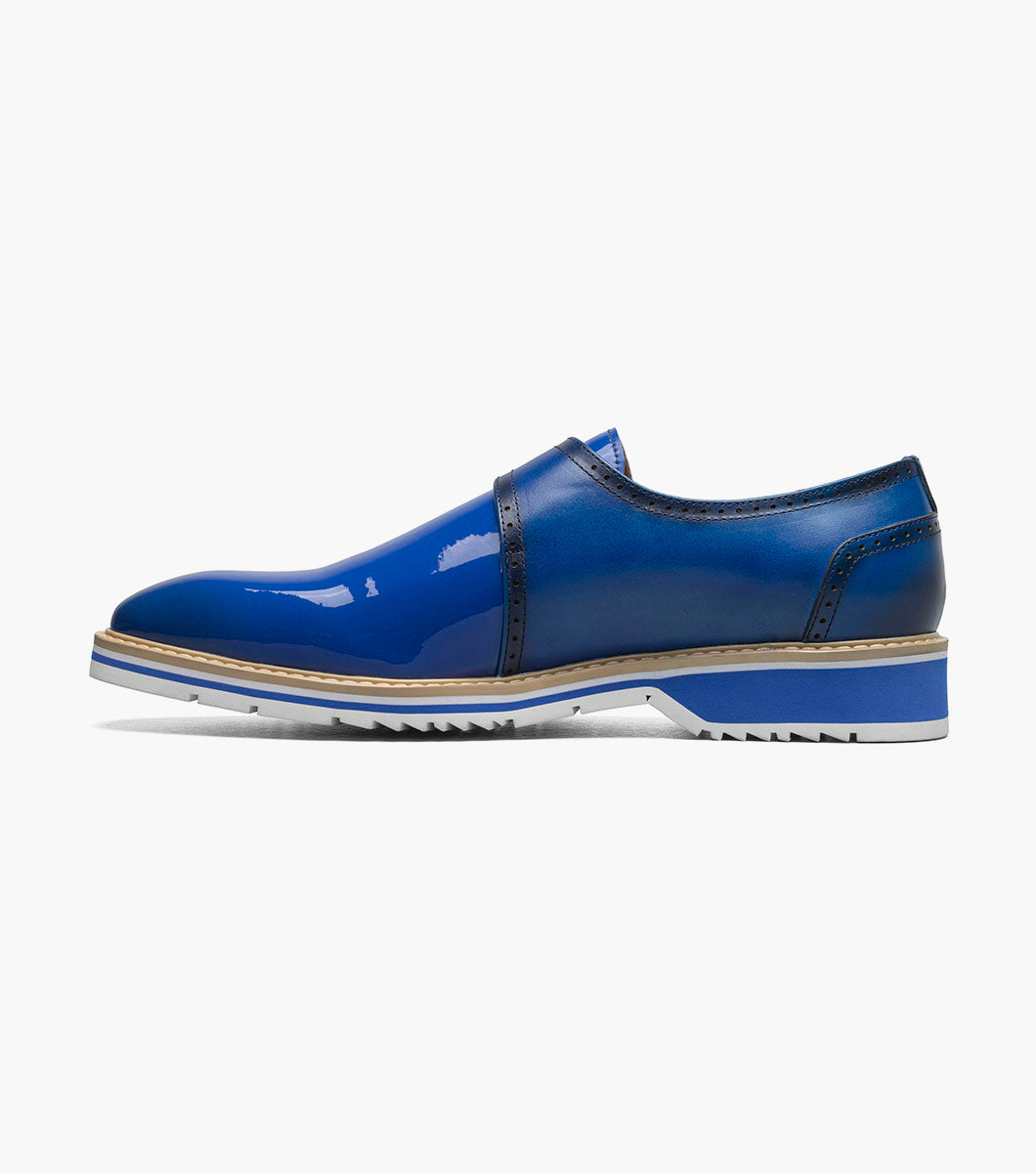 Stacy Adams Bartram Plain Toe Monk Strap Clearance Men’s Shoes - Blue
