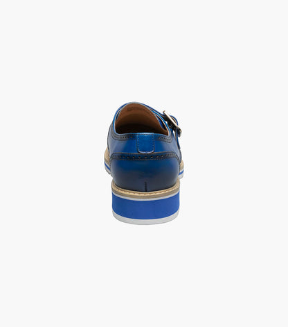 Stacy Adams Bartram Plain Toe Monk Strap Clearance Men’s Shoes - Blue