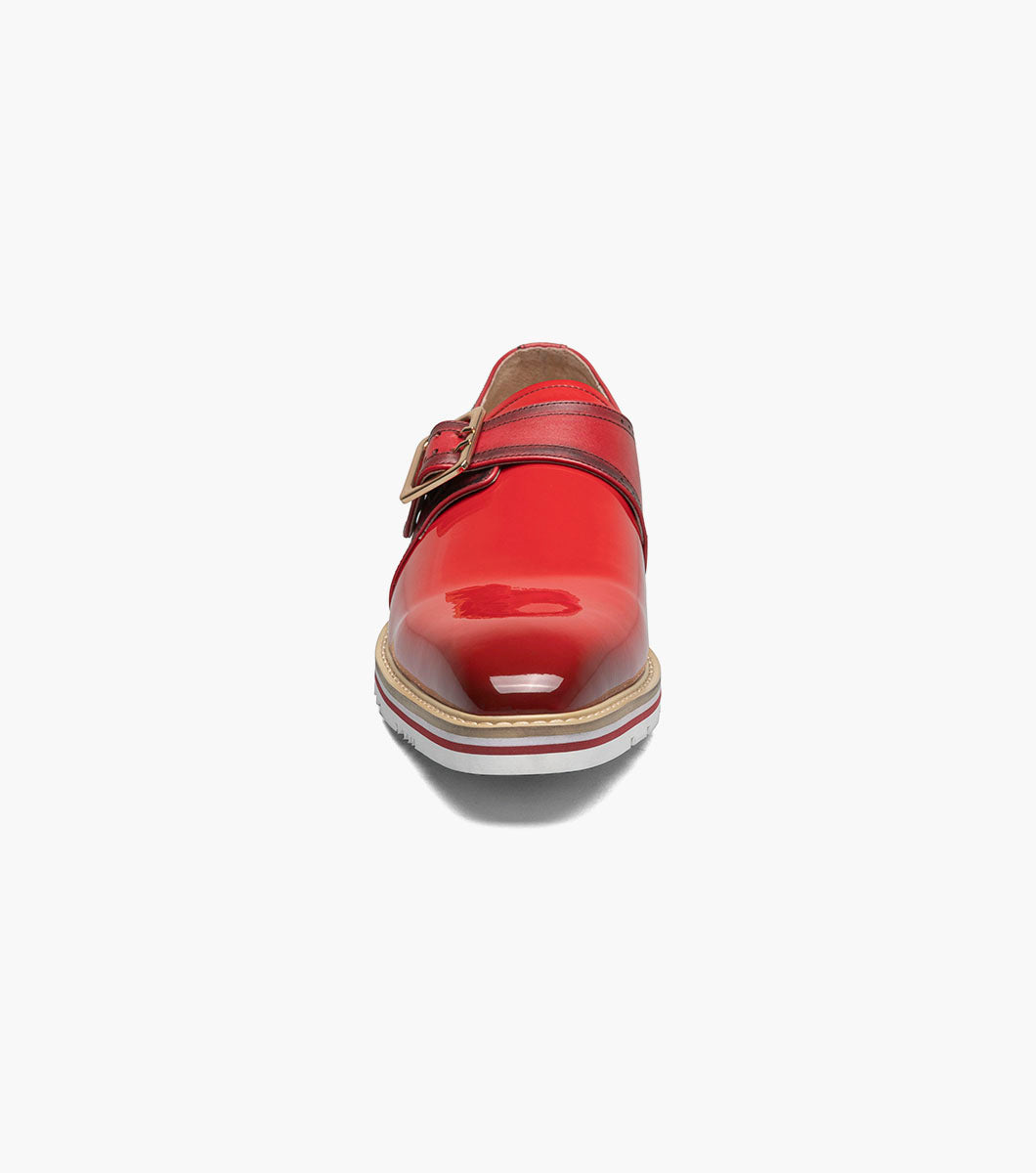 Stacy Adams Bartram Plain Toe Monk Strap Clearance Men’s Shoes - Red