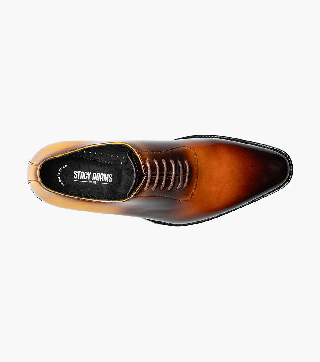 Stacy Adams Shaffer Plain Toe Oxford Men’s Dress Shoes - Cognac Multi