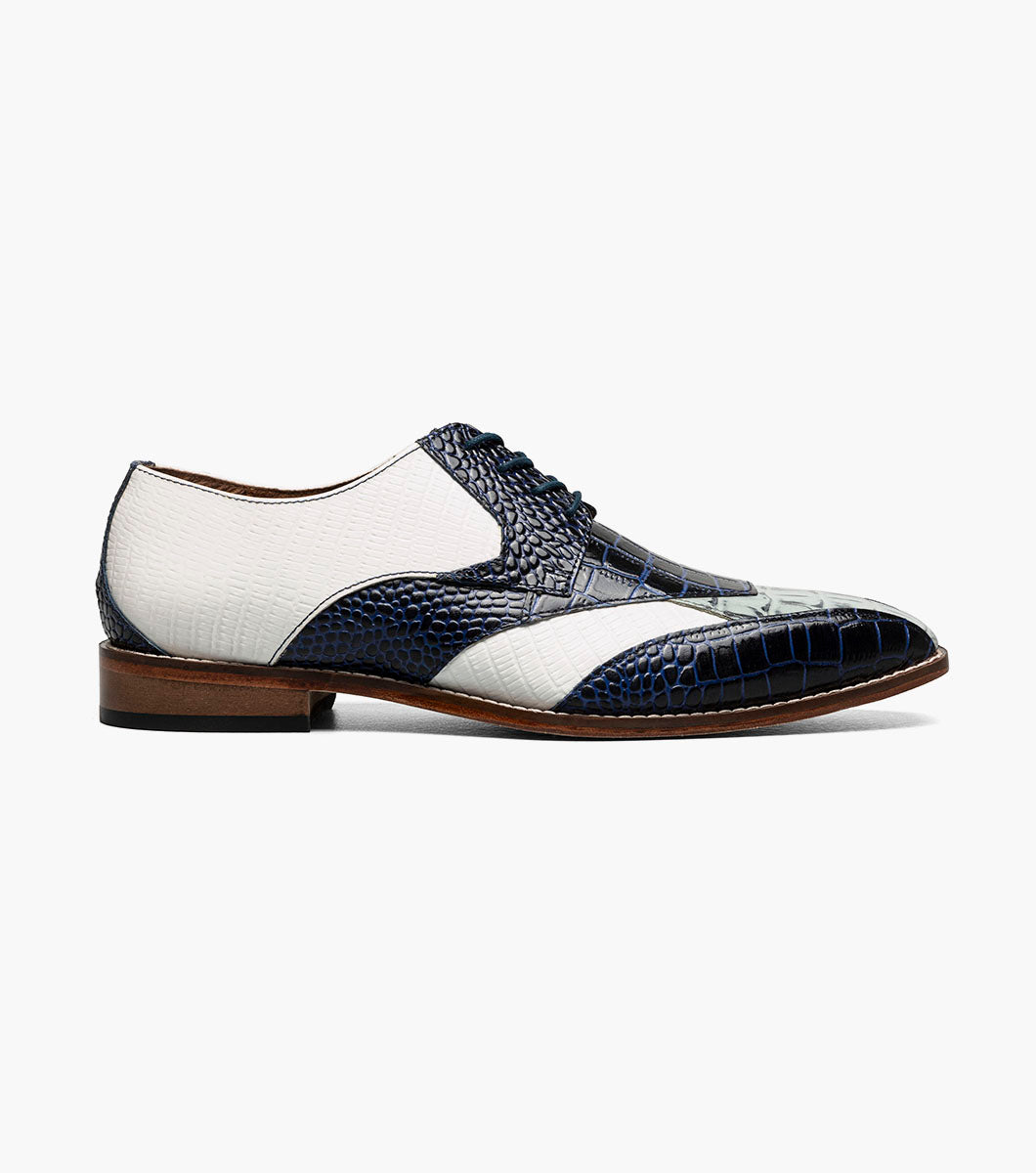 Stacy Adams Tristano Modified Bike Toe Oxford Clearance Men’s Shoes - Dark Blue Multi