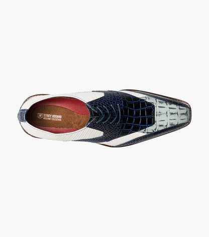 Stacy Adams Tristano Modified Bike Toe Oxford Clearance Men’s Shoes - Dark Blue Multi