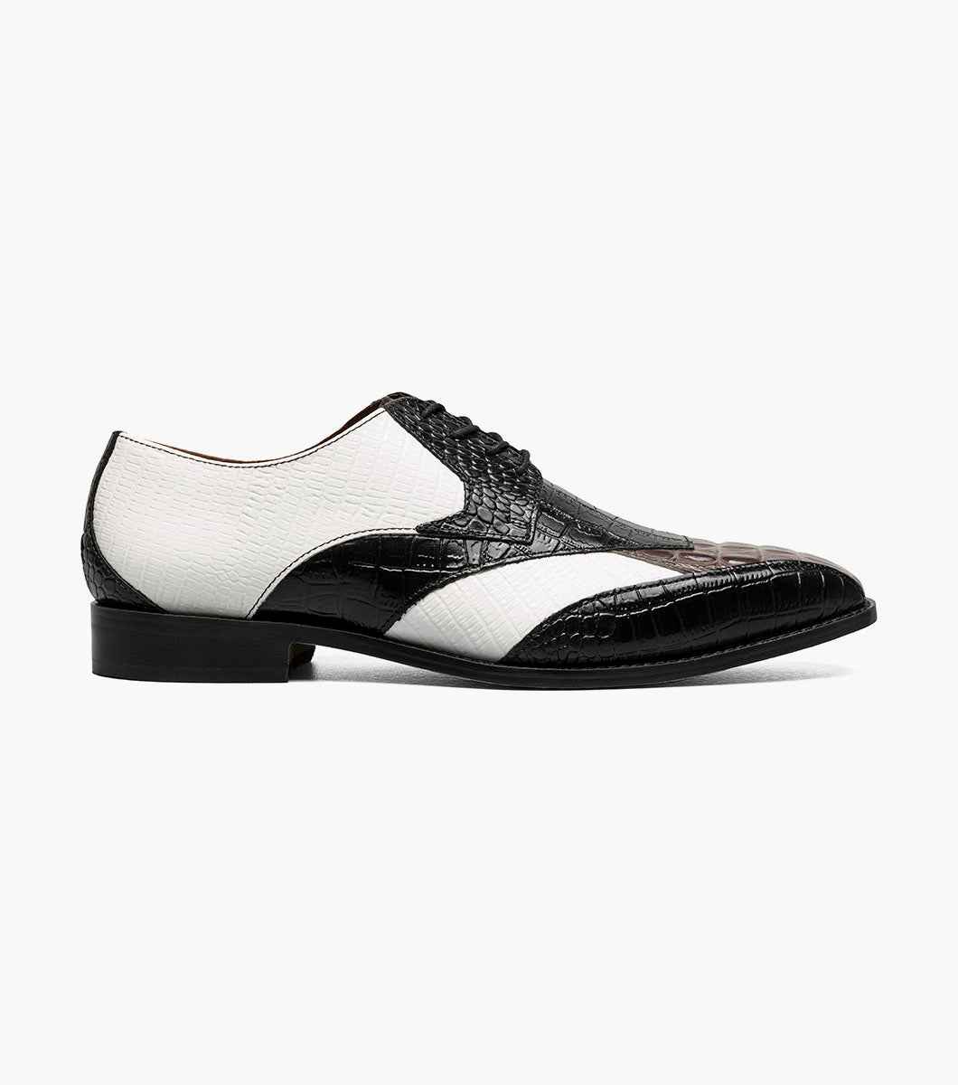 Stacy Adams Tristano Modified Bike Toe Oxford Clearance Men’s Shoes - Black/Grey
