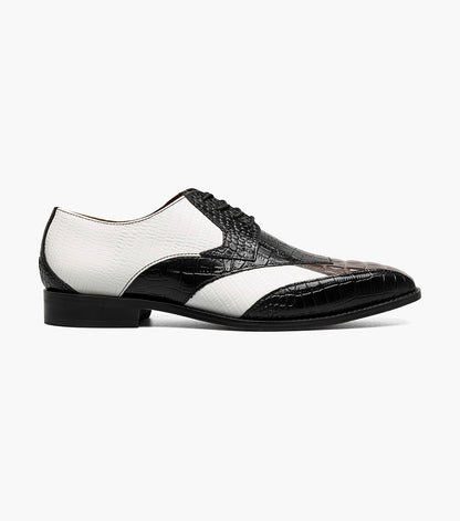 Stacy Adams Tristano Modified Bike Toe Oxford Clearance Men’s Shoes - Black/Grey