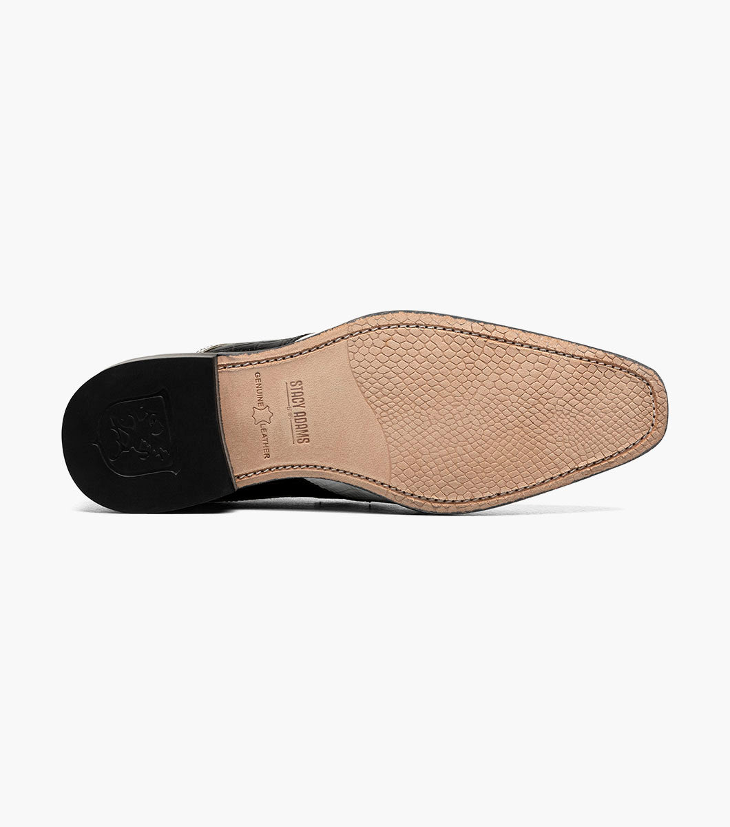 Stacy Adams Tristano Modified Bike Toe Oxford Clearance Men’s Shoes - Black/Grey