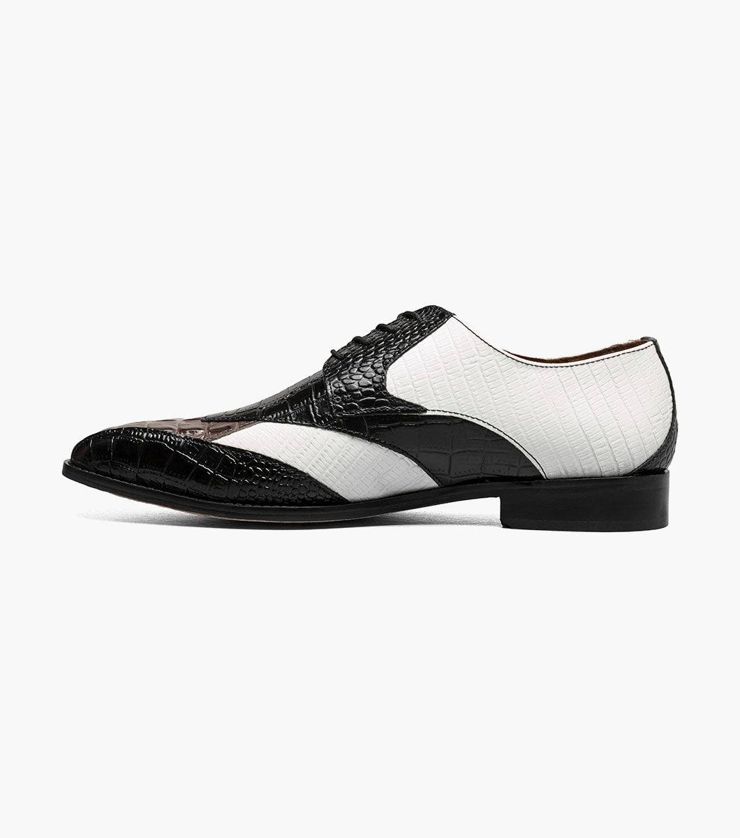 Stacy Adams Tristano Modified Bike Toe Oxford Clearance Men’s Shoes - Black/Grey