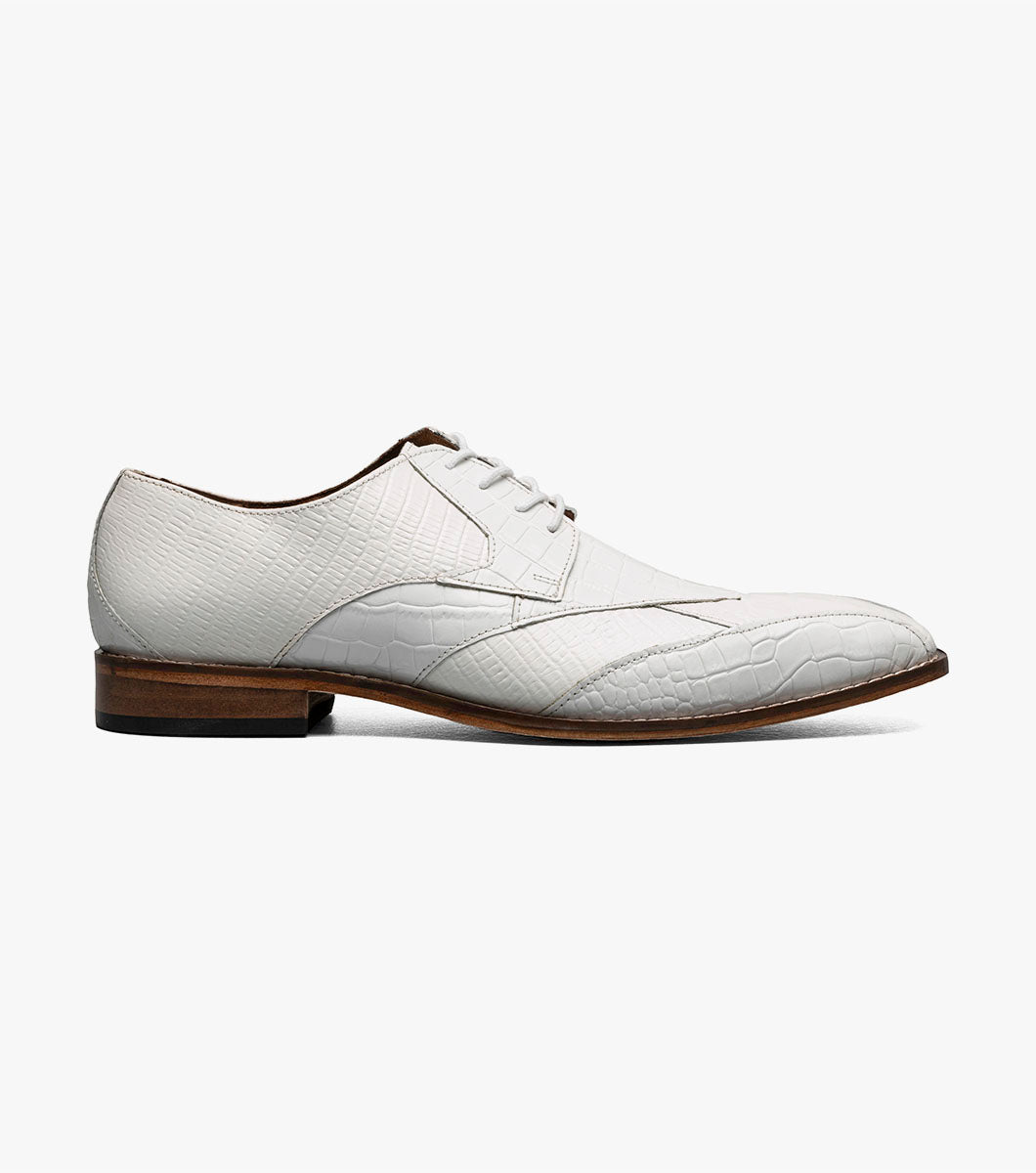 Stacy Adams Tristano Modified Bike Toe Oxford Clearance Men’s Shoes - White