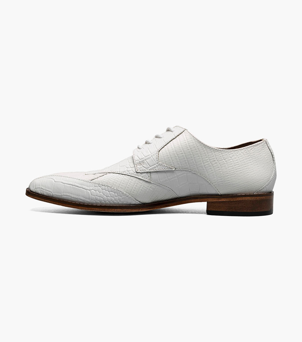 Stacy Adams Tristano Modified Bike Toe Oxford Clearance Men’s Shoes - White