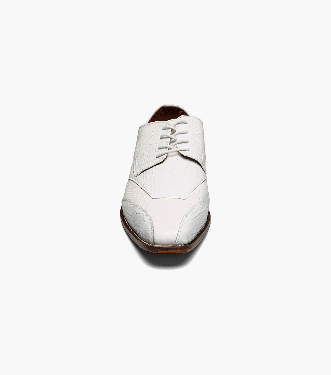 Stacy Adams Tristano Modified Bike Toe Oxford Clearance Men’s Shoes - White
