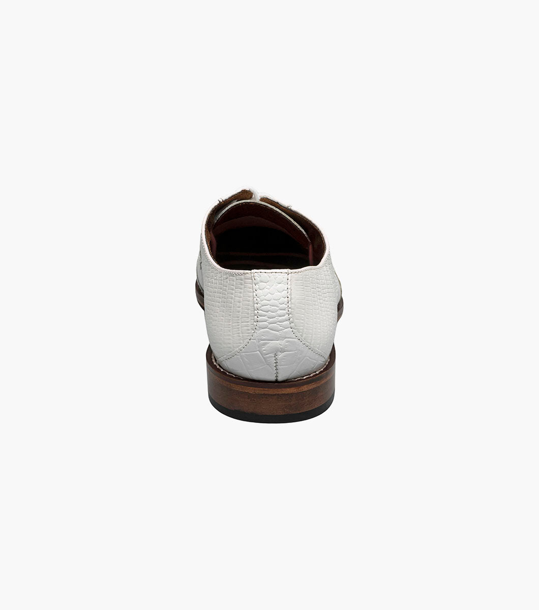 Stacy Adams Tristano Modified Bike Toe Oxford Clearance Men’s Shoes - White
