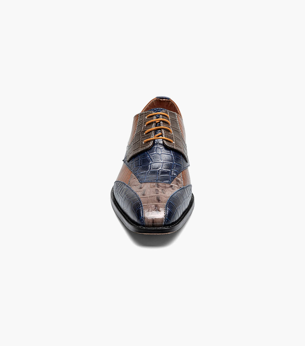 Stacy Adams Tristano Modified Bike Toe Oxford Clearance Men’s Shoes - Gray Multi