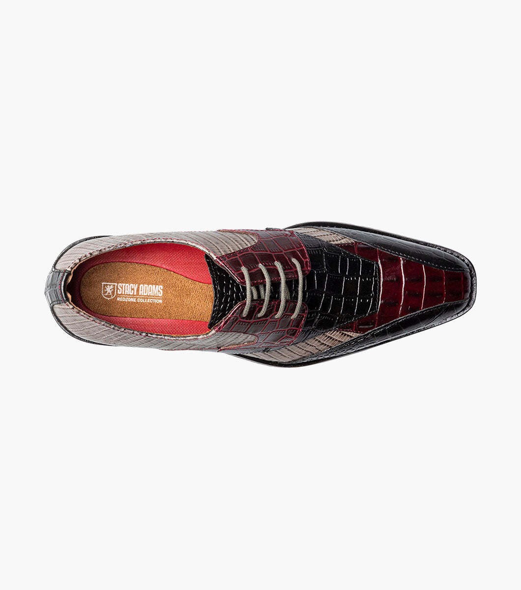 Stacy Adams Tristano Modified Bike Toe Oxford Clearance Men’s Shoes - Burgundy Multi