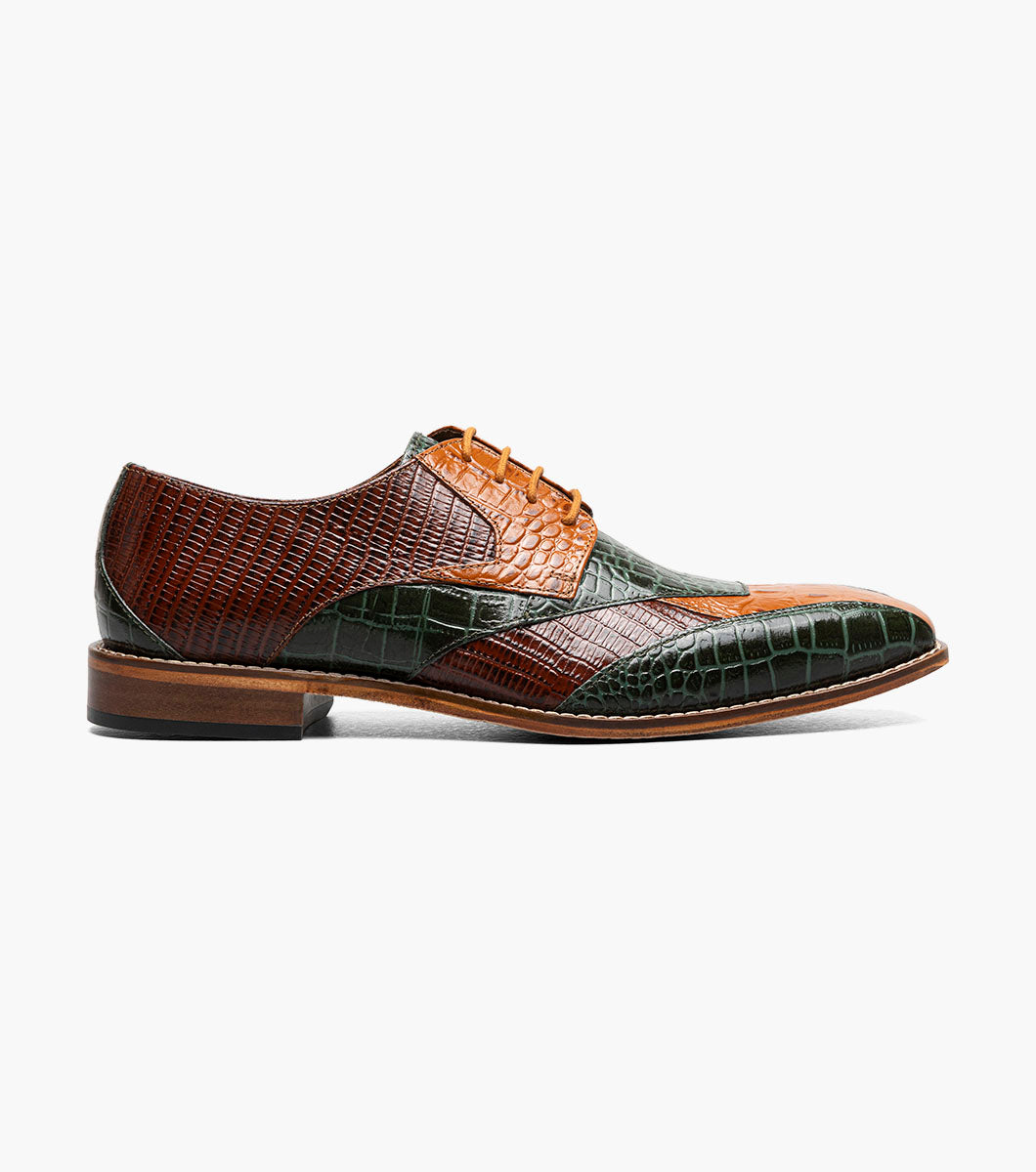 Stacy Adams Tristano Modified Bike Toe Oxford Stacy Adams Last Pairs - Green Multi