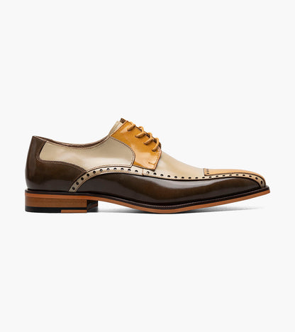 Stacy Adams Plaza Modified Cap Toe Oxford Clearance Men’s Shoes - Olive Multi