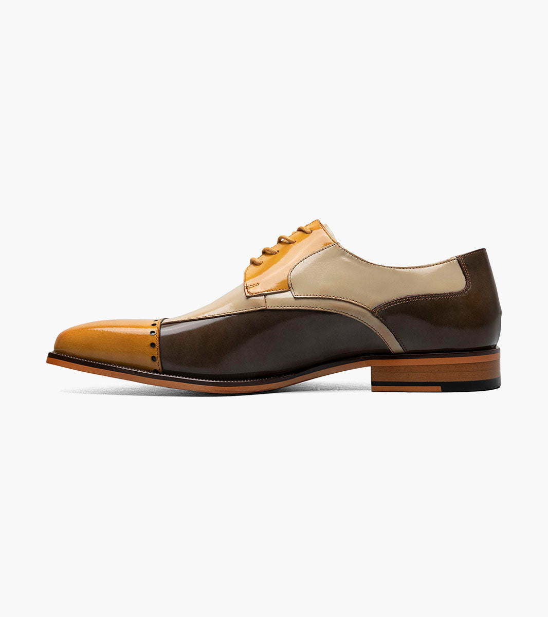 Stacy Adams Plaza Modified Cap Toe Oxford Clearance Men’s Shoes - Olive Multi