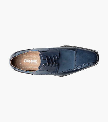 Stacy Adams Plaza Modified Cap Toe Oxford Clearance Men’s Shoes - Blue Multi