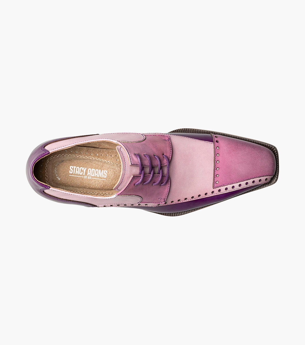 Stacy Adams Plaza Modified Cap Toe Oxford Clearance Men’s Shoes - Purple Multi