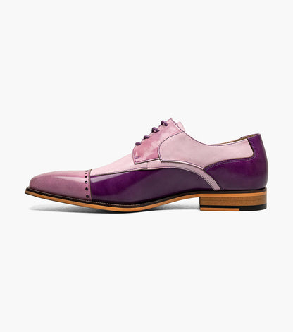 Stacy Adams Plaza Modified Cap Toe Oxford Clearance Men’s Shoes - Purple Multi