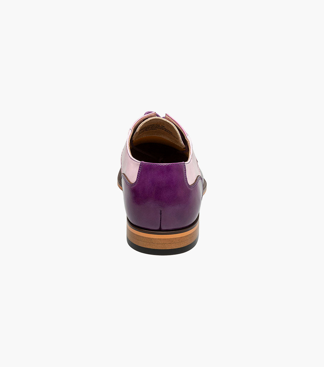 Stacy Adams Plaza Modified Cap Toe Oxford Clearance Men’s Shoes - Purple Multi